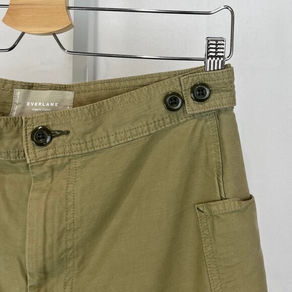 EVERLANE The Fatigue Barrel Pants Cargo Pockets Organic Cotton Linen Khaki 4 - Picture 5 of 11